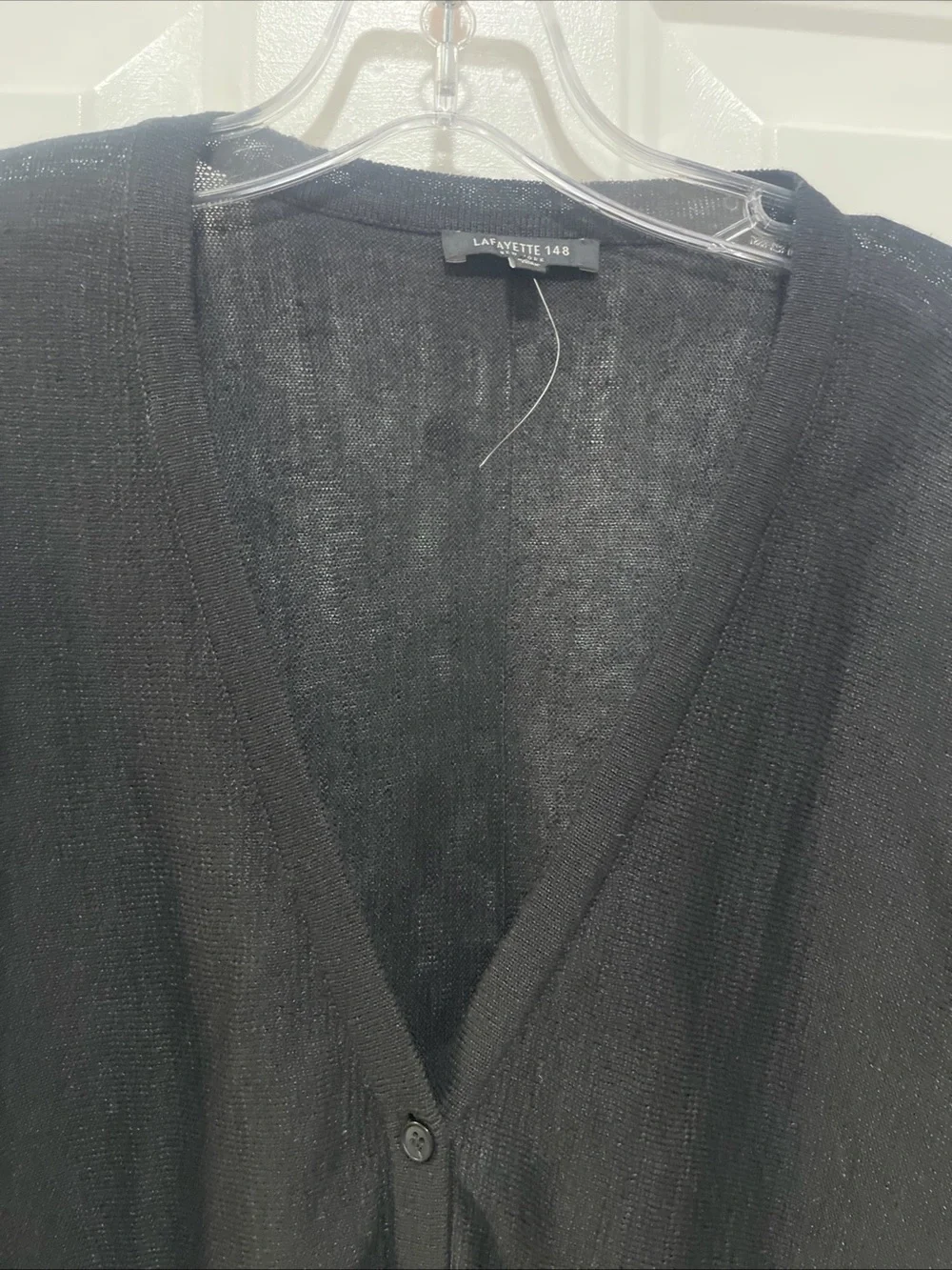 Lafayette 148 New York  lightweight cardigan V Neck Button Front Cardigan Sz P